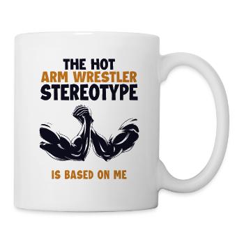 Le stéréotype du bras de fer est basé sur moi Trainer - Mug blanc - blanc - Droite