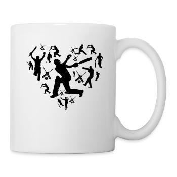 Cricket Silhouette Cricket Coeur Joueur De Cricket - Mug blanc - blanc - Droite