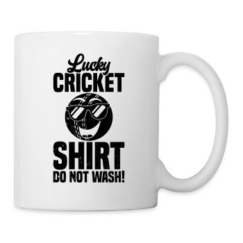 Lucky Cricket Shirt Do Not Wash - Funny Cricket - Tasse - Weiß - Rechts