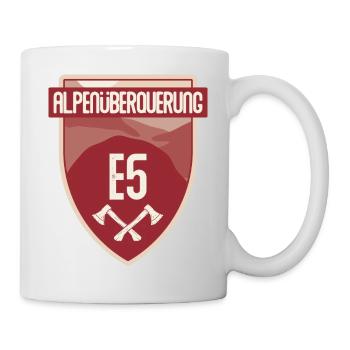 E5 Traversée des Alpes - Oberstdorf à Merano - Mug blanc - blanc - Droite