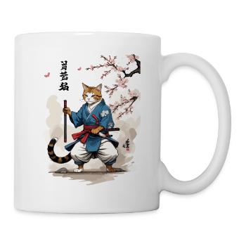 Japon Chat Arts Martiaux Streetwear Ukiyo-E - Mug blanc - blanc - Droite