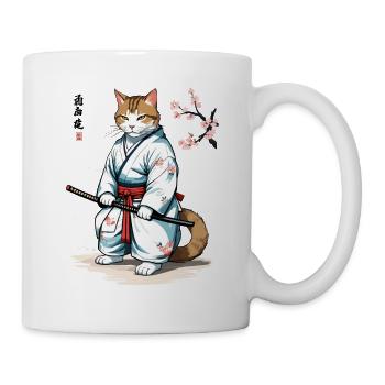 Cats Samurai Retro Ukiyo-E Japan Art - Mug - white - Right