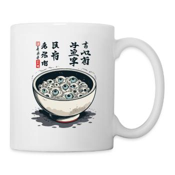 Yokai Ramen Ukiyo-E Horreur Kanji Design - Mug blanc - blanc - Droite