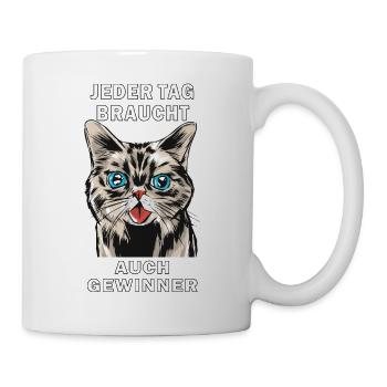 CAT : CHAQUE JOUR A BESOIN DE GAGNANTS - Mug blanc - blanc - Droite
