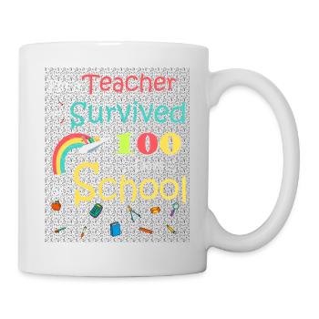 Alles Gute zum 100. Schultag Schülergeschenk 100 Tage - Tasse - Weiß - Rechts