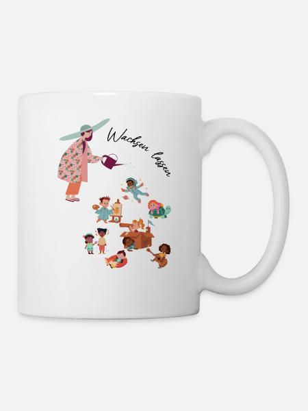 Erzieher mit Herz Wachsen lassen Kinderpfleger - Tasse - Weiß