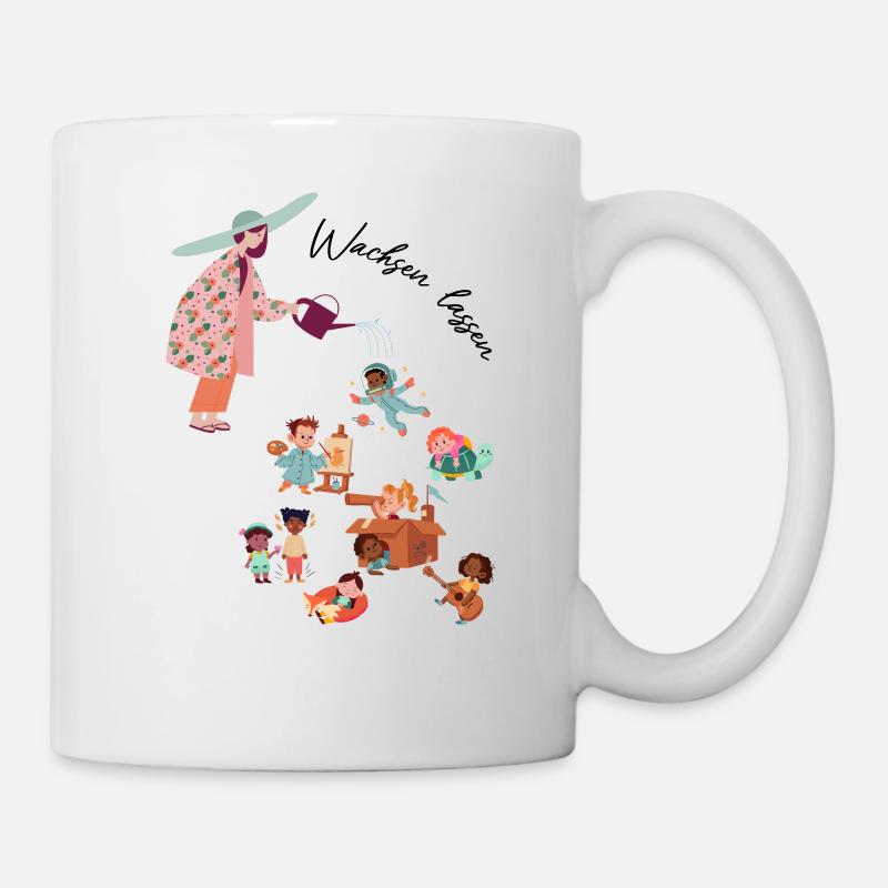 Erzieher mit Herz Wachsen lassen Kinderpfleger - Tasse - Weiß