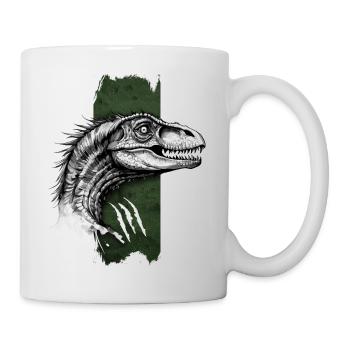 Flinker Jäger: Die Gnade des Velociraptors - Tasse - Weiß - Rechts