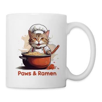 Pattes et Ramen Drôles De Chats Amoureux Des Animaux - Mug blanc - blanc - Droite