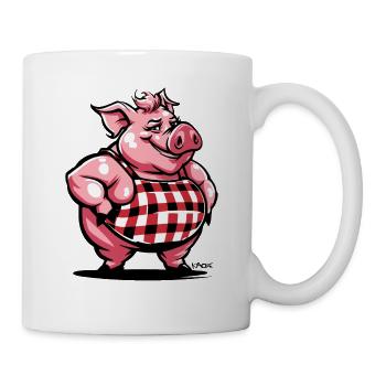 Fat Mom, Cook Kitchen Pig - Mug - white - Right
