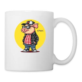 Cooler Freitag im lässigen Stil: Schwein - Tasse - Weiß - Rechts