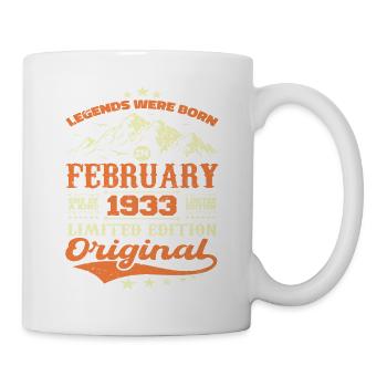 91 Years Born In February 1933 Birthday Gift - Mug - white - Right