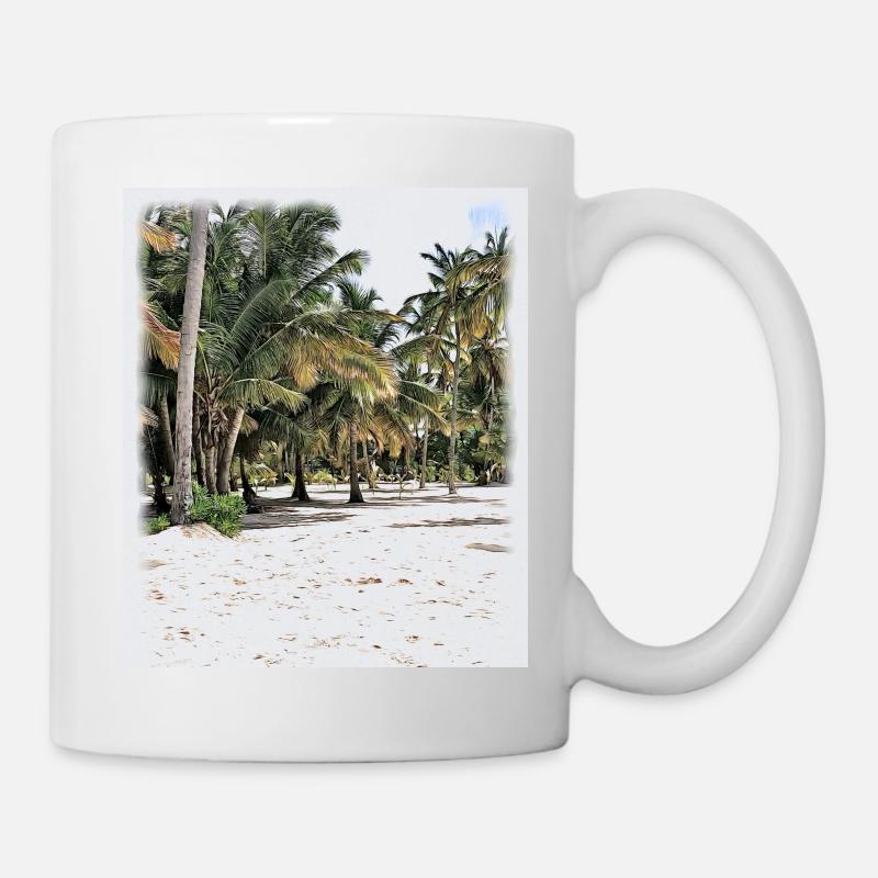 Palmenmeer - Tasse - Weiß