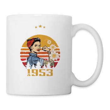 71 years old - Born in February 1953 - Mug - white - Right