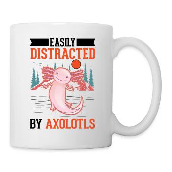 Facilement distrait par les axolotls Amphibien à queue - Mug blanc - blanc - Droite