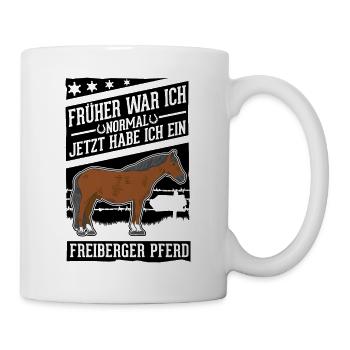 Freiberger Pferd Reiterin - Tasse - Weiß - Rechts