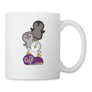 Asexual Flag Pride LGBTQ Cute Penguin Bunch - Mug - white - Right
