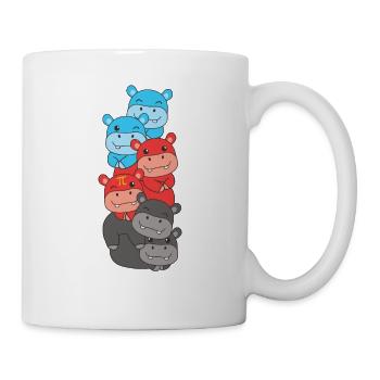 Polyamory Flag Pride LGBTQ süße Hippo - Tasse - Weiß - Rechts
