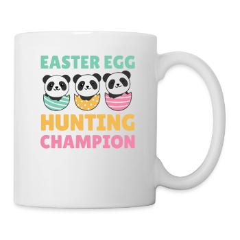 süße Pandas zu Ostern mit Ostereiern Panda - Tasse - Weiß - Rechts