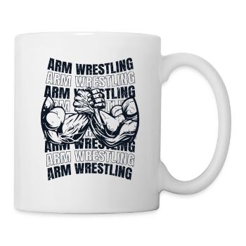 Bras de fer Techniques de lutte à mains nues Bras - Mug blanc - blanc - Droite