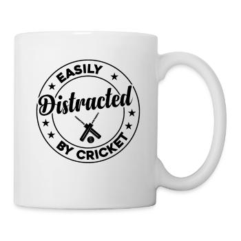Cricketing Cricket Player - Easily Distracted By C - Tasse - Weiß - Rechts