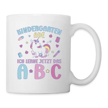 Bye Kindergarten Einhorn Kita Abgänger Mädchen - Tasse - Weiß - Rechts