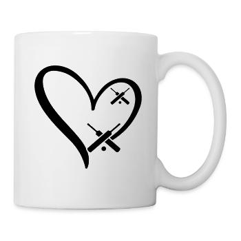 Coeur de cricket Joueur de cricket - Mug blanc - blanc - Droite