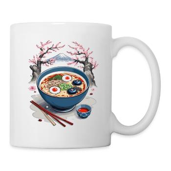 Japanische Ramen Ukiyo-E Vintage Kunst Design - Tasse - Weiß - Rechts