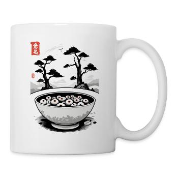 Yokai Ramen soupe de nouilles Ukiyo-E Halloween Art - Mug blanc - blanc - Droite