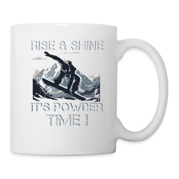 Snowboard Powder time - Mug - white - Right