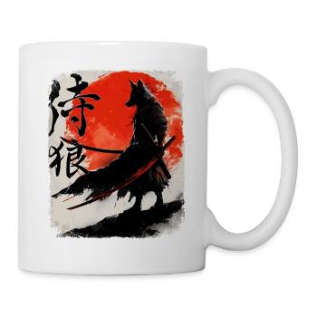 Samurai Wolf Kanji Ninja Budo Kampfkunst Wolf - Tasse - Weiß - Rechts