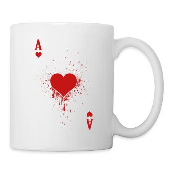 Card Game Costume Ladies Carnival Heart Ace - Mug - white - Right