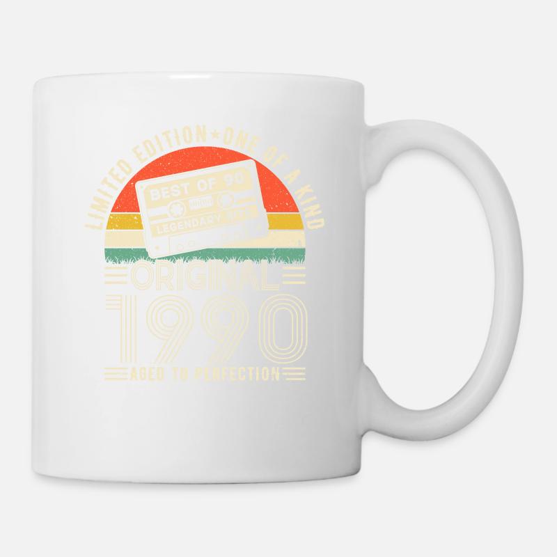Anniversaire vintage 1990 - Mug blanc - blanc