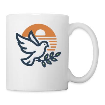 Sunrise Dove of Peace - Art minimaliste pour l’harmonie - Mug blanc - blanc - Droite