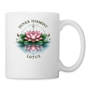 Inner Harmony Lotus - Heiteres Wasser- und Blumendesign - Tasse - Weiß - Rechts
