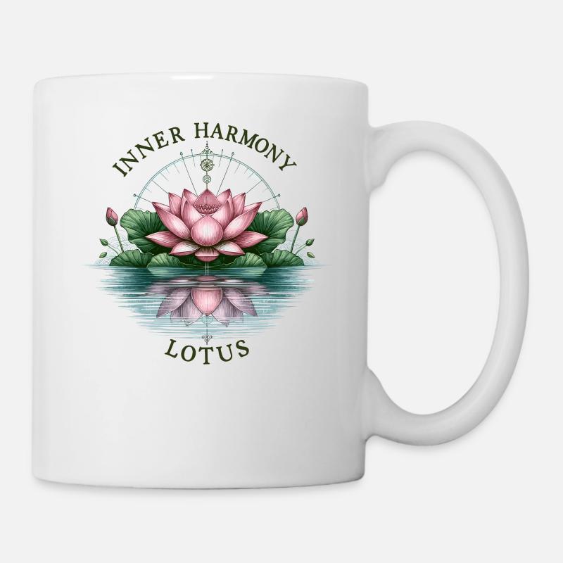 Inner Harmony Lotus - Serene Water & Flower Design - Mug - white