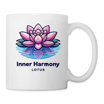 Inner Harmony Lotus - Heiteres Wasser- und Blumendesign - Tasse - Weiß - Rechts