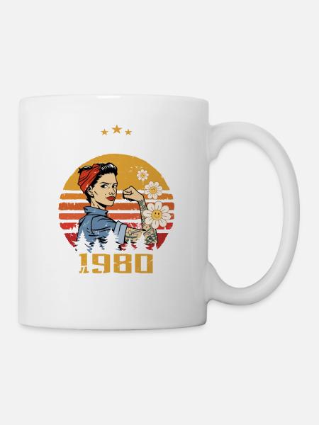 44 ans - Né en février 1980 - Mug blanc - blanc