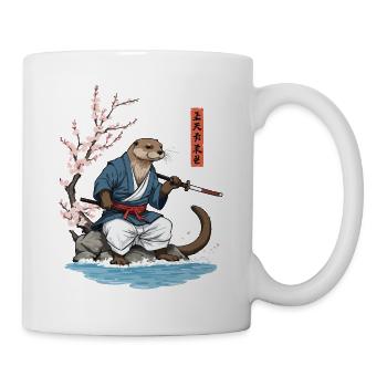Kawaii Samurai Otter Ukiyo-E Art Streetwear - Mug - white - Right