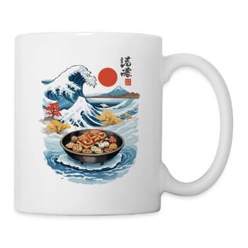 Japan Tea Time Ukiyo-E Retro Cake Artwork - Mug - white - Right