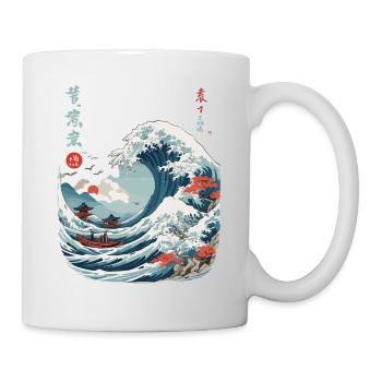 Japonais Kanagawa Wave Vintage Ukiyo-E - Mug blanc - blanc - Droite