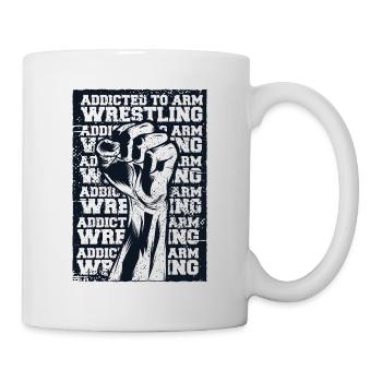 Accro aux techniques de bras de fer Bras d’exercice - Mug blanc - blanc - Droite