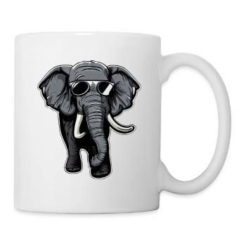 Coole Elefanten-Sonnenbrille - Tasse - Weiß - Rechts