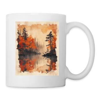 Classic Scenery Papyrus Scroll Onsen Japanese - Mug - white - Right