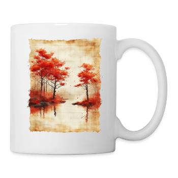 Classic Scenery Papyrus Scroll Onsen Japanese - Mug - white - Right