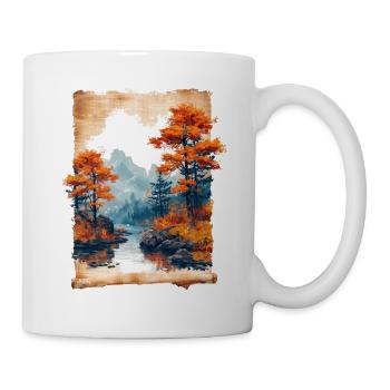 Classic Scenery Papyrus Scroll Onsen Japanese - Mug - white - Right