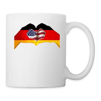 USA Germany Heart - Dual Citizenship Design - Tasse - Weiß - Rechts