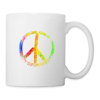 peace sign rainbow - Tasse - Weiß - Rechts
