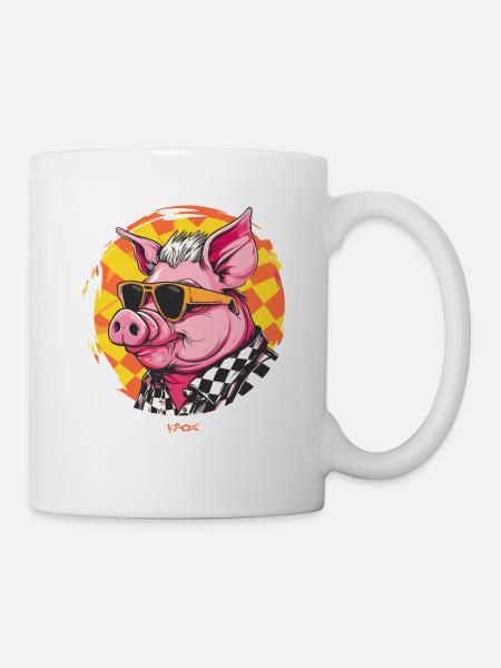Coole Sonnenbrillen Sau - Tasse - Weiß