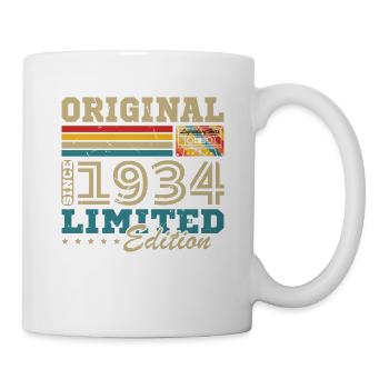 Original geboren 1934 Jahrgang Geburtstagsgeschenk - Tasse - Weiß - Rechts